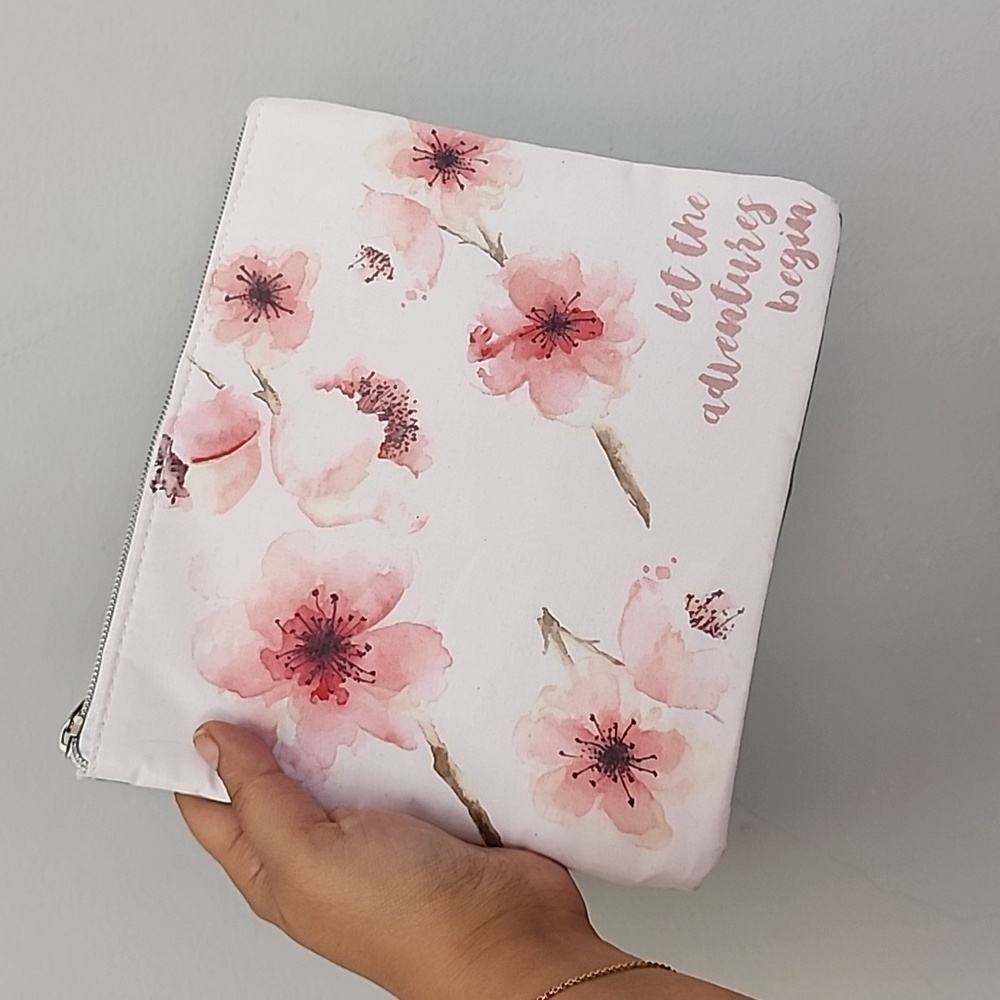 Floral toiletry cosmetics bag waterproof